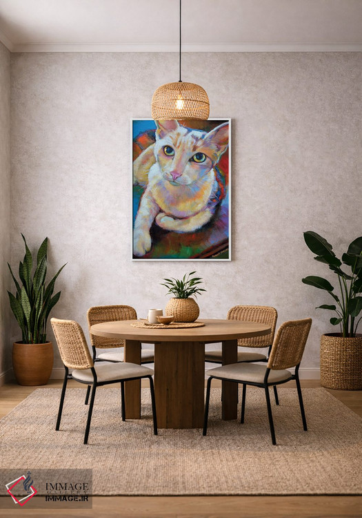 تابلو دکوراتیو گربه سفید اثر رابرت فلپس - D2W