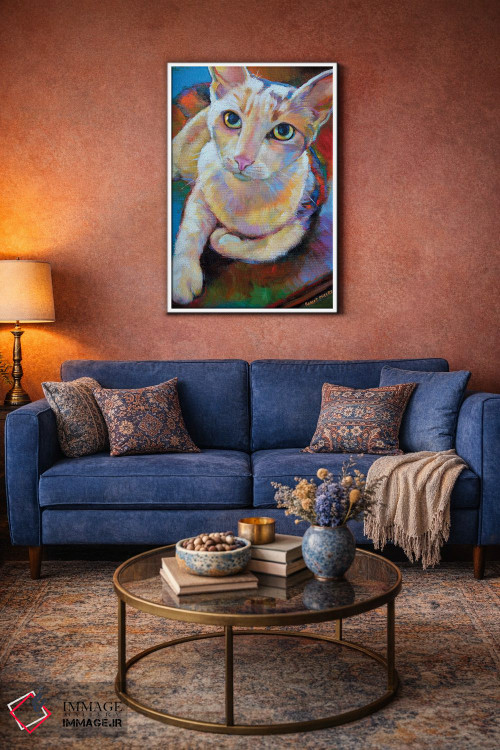 تابلو دکوراتیو گربه سفید اثر رابرت فلپس - D3W