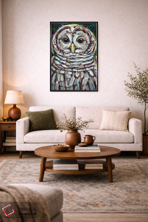 تابلو دکوراتیو جغد راه راه اثر رابرت فلپس - D4B