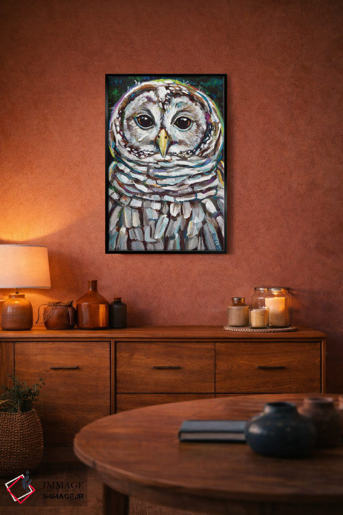 تابلو دکوراتیو جغد راه راه اثر رابرت فلپس - D5B