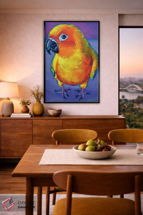 تابلو دکوراتیو طوطی آفتابی اثر رابرت فلپس - D6B