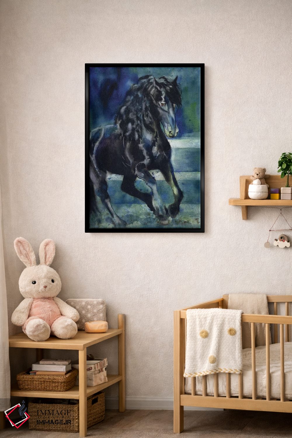 تابلو دکوراتیو تاخت اسب فریزیان اثر ریچل پارکر - D6B