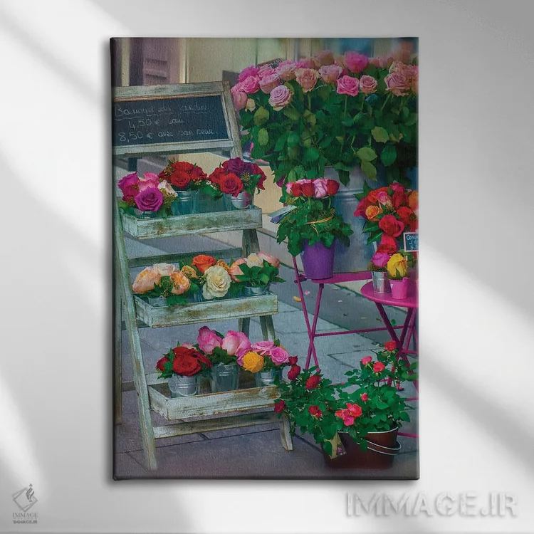 تابلو دکوراتیو رزهای پاریس در زمستان اثر رز پالنیسانو - نمای روبهرو روی دیوار