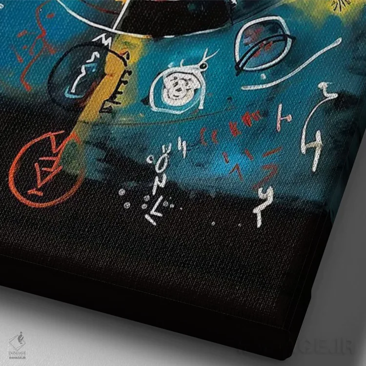 تابلو انتزاعی رسم مسیر ۱ اثر ری پاورز - نمای نزدیک بافت بوم