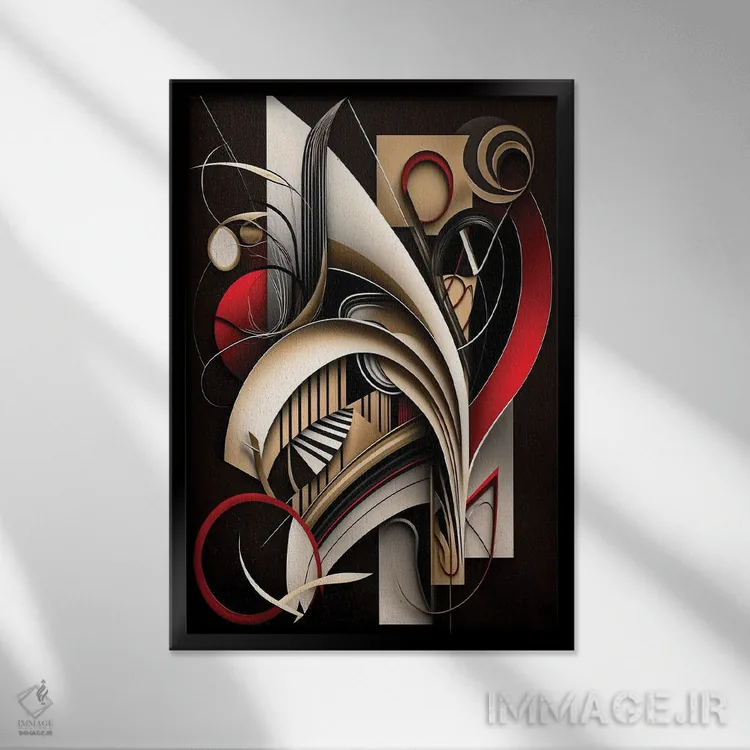 تابلو مدرن موسیقی به گوش من ۱ اثر ری پاورز - نمای قابدار مشکی