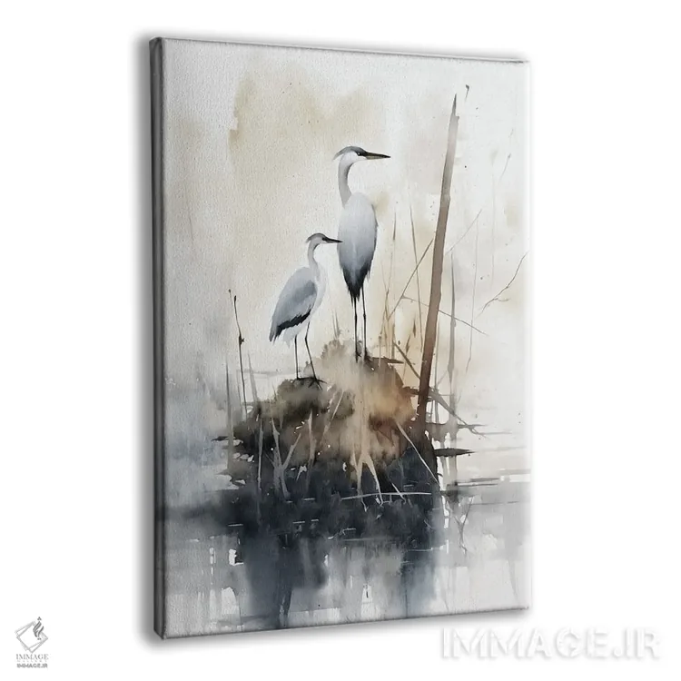 تابلو دکوراتیو حواصیل ها ۶ اثر ری پاورز - نمای پرسپکتیو محصول