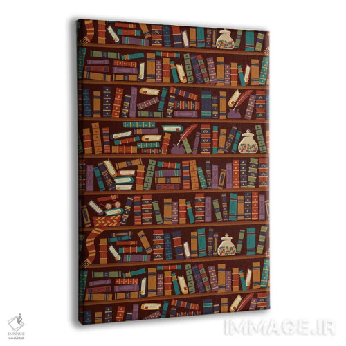 تابلو دکوراتیو قفسه کتاب اثر ریزا رودیل - نمای پرسپکتیو محصول