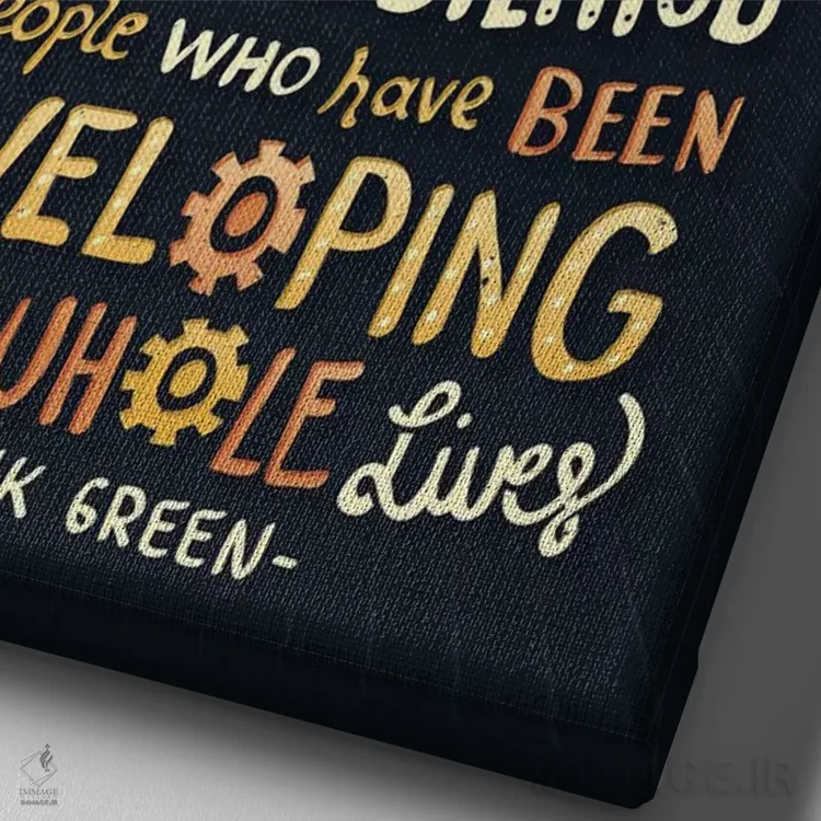 تابلو دکوراتیو در همه چیز خوب اثر ریزا رودیل - نمای نزدیک بافت بوم