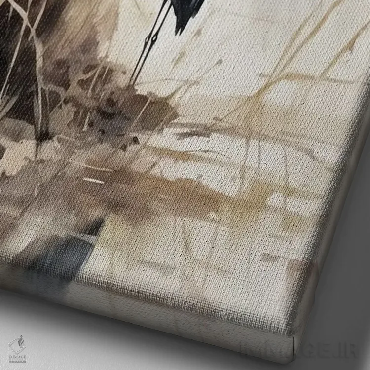 تابلو دکوراتیو حواصیل ها ۱۰ اثر ری پاورز - نمای نزدیک بافت بوم