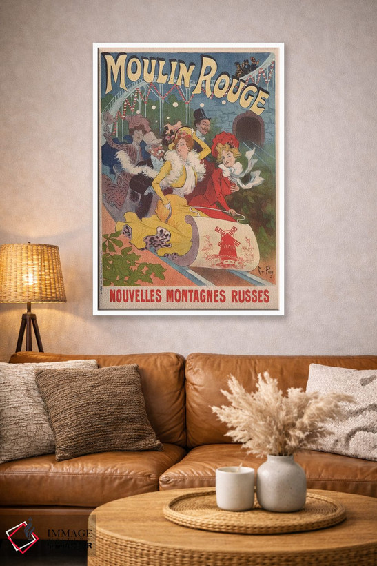 تابلو دکوراتیو Nouvelles Montagnes Russes Advertisement, 1889,تبلیغ مولن روژ و… اثر رنه پین - D3W