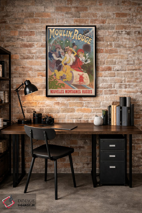 تابلو دکوراتیو Nouvelles Montagnes Russes Advertisement, 1889,تبلیغ مولن روژ و… اثر رنه پین - D6B