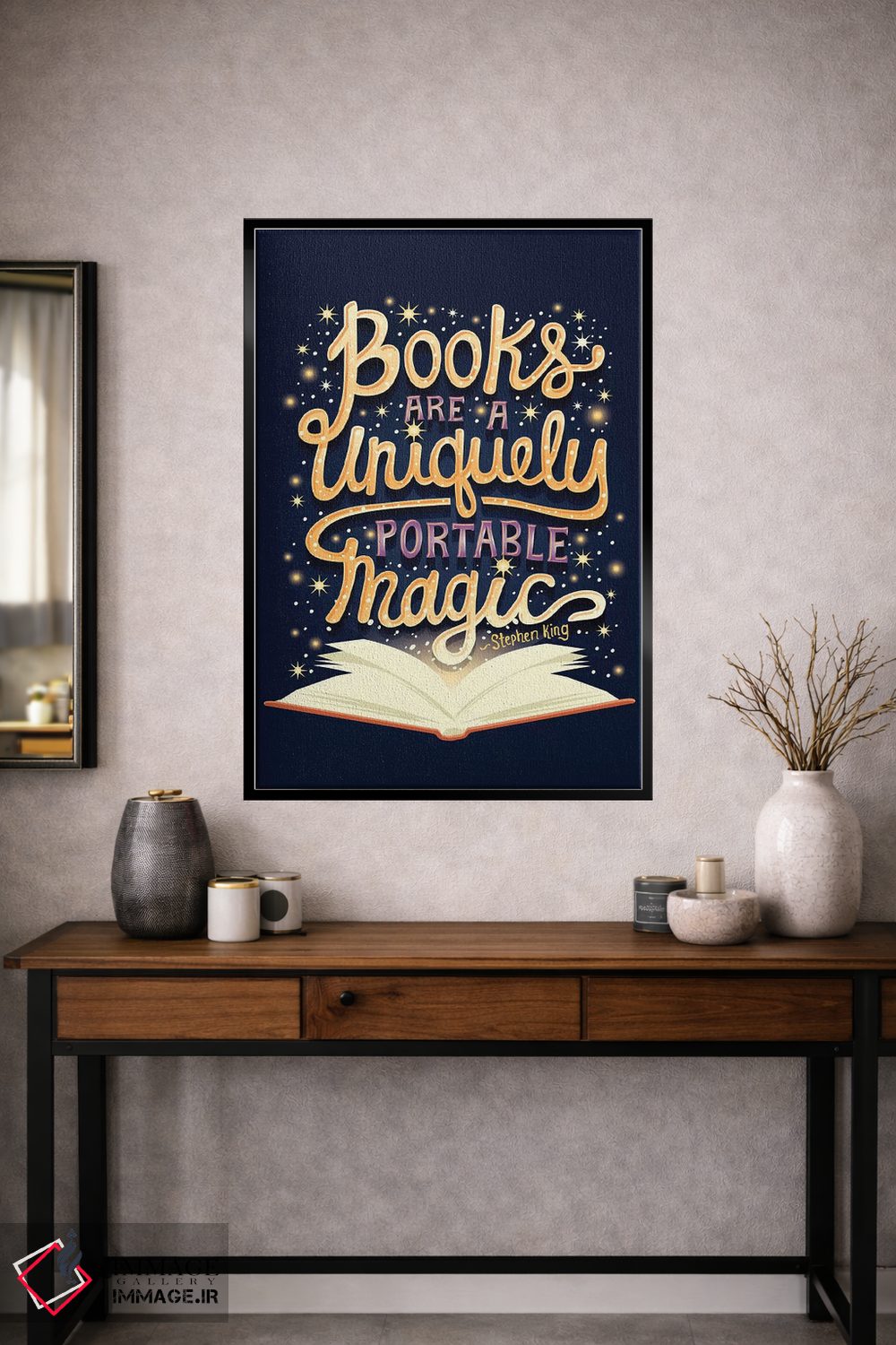 تابلو دکوراتیو کتاب ها جادویی اند اثر ریزا رودیل - D3B