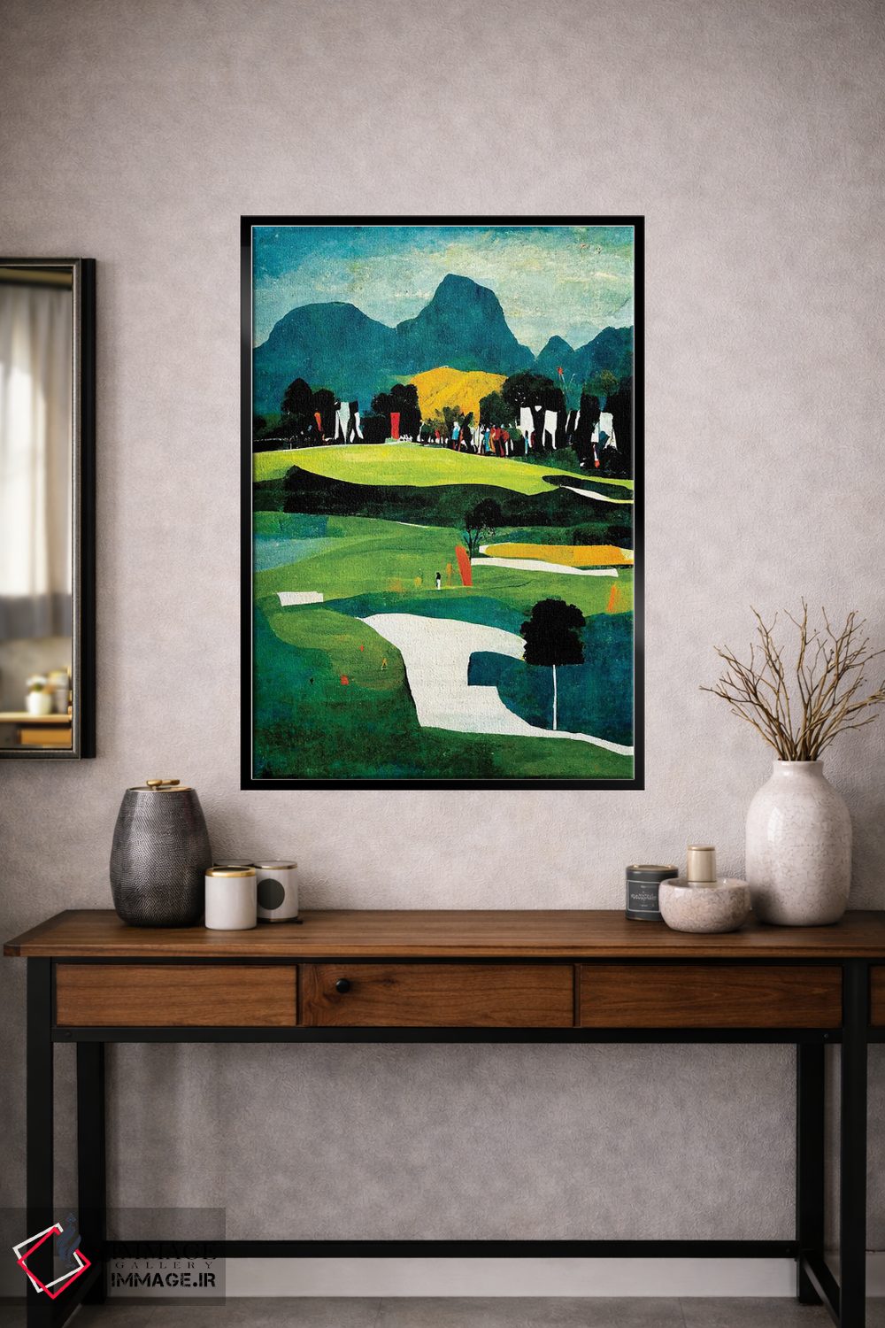 تابلو انتزاعی روی سبزه ۱ اثر ری پاورز - D1B