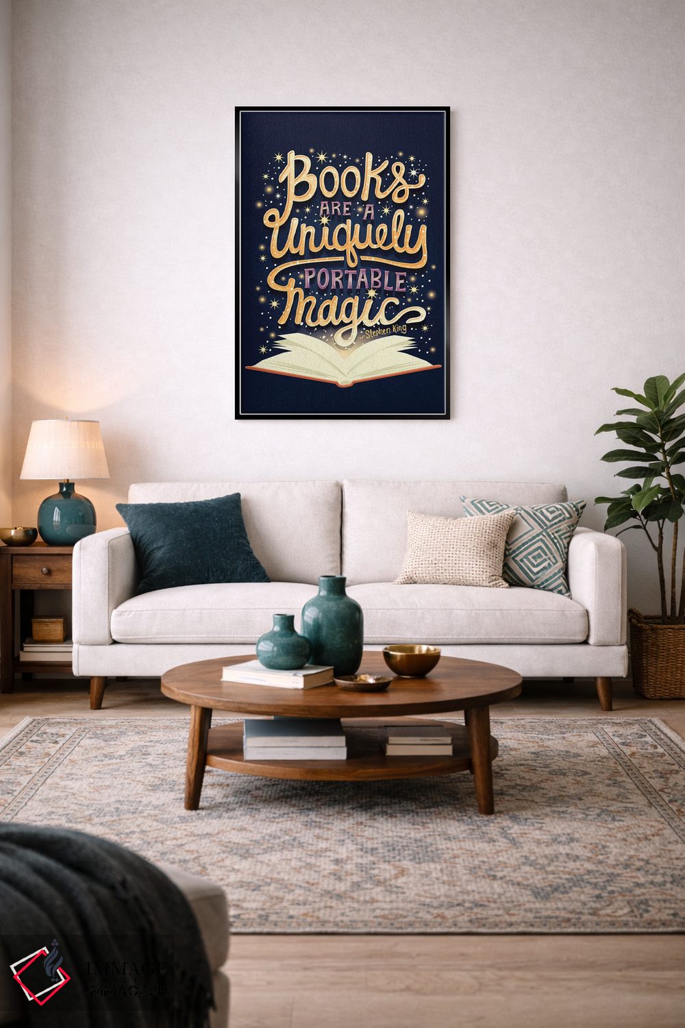 تابلو دکوراتیو کتاب ها جادویی اند اثر ریزا رودیل - D6B