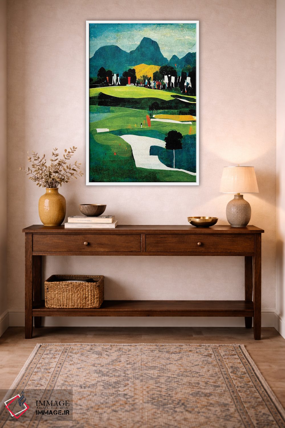 تابلو انتزاعی روی سبزه ۱ اثر ری پاورز - D3W