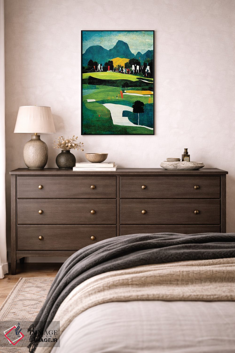 تابلو انتزاعی روی سبزه ۱ اثر ری پاورز - D4B