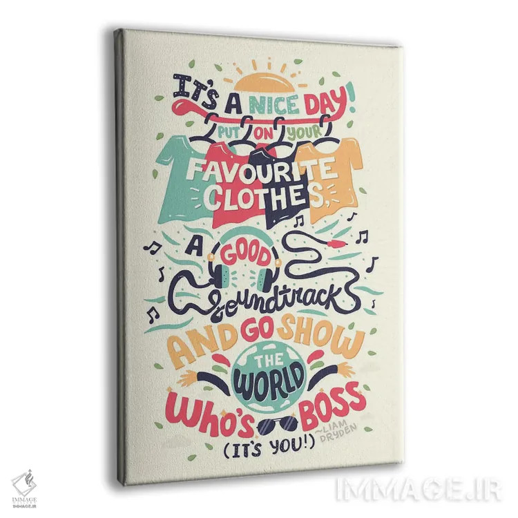 تابلو دکوراتیو نقل قول از لیام درایدن اثر ریزا رودیل - نمای پرسپکتیو محصول