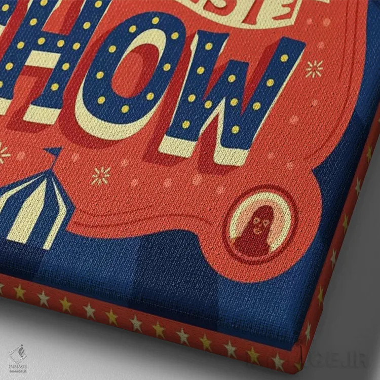 تابلو دکوراتیو بزرگ ترین شومن ۳ اثر ریزا رودیل - نمای نزدیک بافت بوم