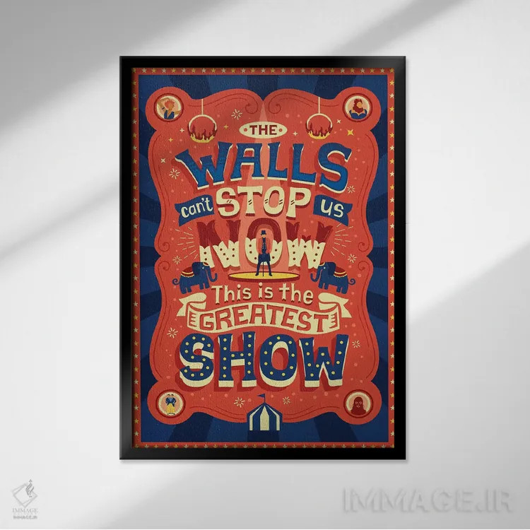 تابلو دکوراتیو بزرگ ترین شومن ۳ اثر ریزا رودیل - نمای قابدار مشکی