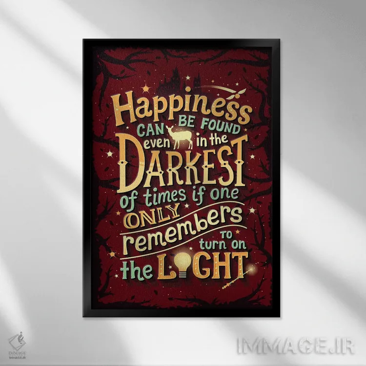 تابلو دکوراتیو هری پاتر ۱ اثر ریزا رودیل - نمای قابدار مشکی