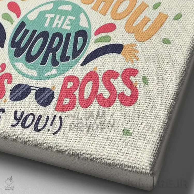 تابلو دکوراتیو نقل قول از لیام درایدن اثر ریزا رودیل - نمای نزدیک بافت بوم