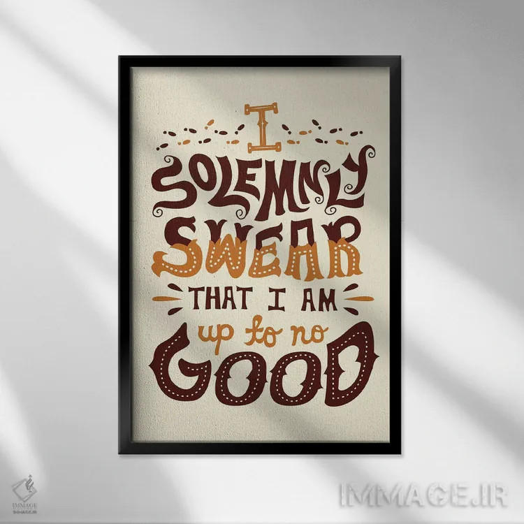 تابلو دکوراتیو هری پاتر ۲ اثر ریزا رودیل - نمای قابدار مشکی