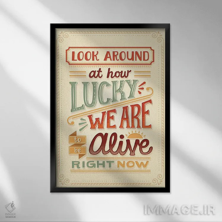 تابلو دکوراتیو همیلتون ۷ اثر ریزا رودیل - نمای قابدار مشکی