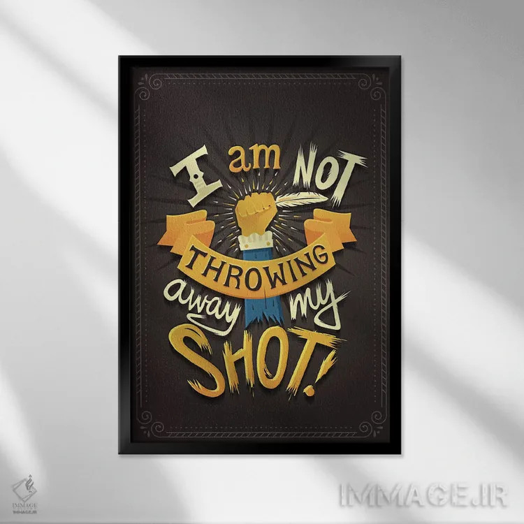 تابلو دکوراتیو همیلتون ۸ اثر ریزا رودیل - نمای قابدار مشکی