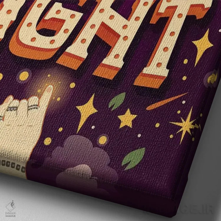 تابلو دکوراتیو نور اثر ریزا رودیل - نمای نزدیک بافت بوم