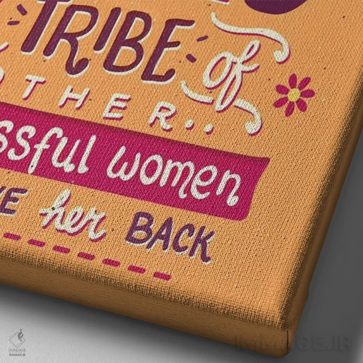 تابلو دکوراتیو قبیله اثر ریزا رودیل - نمای نزدیک بافت بوم