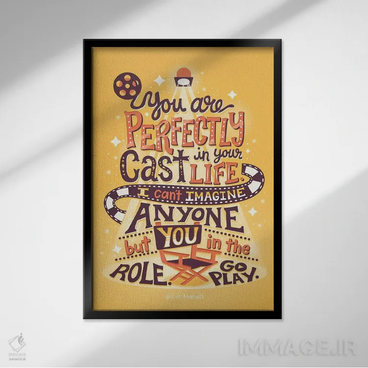 تابلو دکوراتیو لین-مانوئل: نقش تو اثر ریزا رودیل - نمای قابدار مشکی