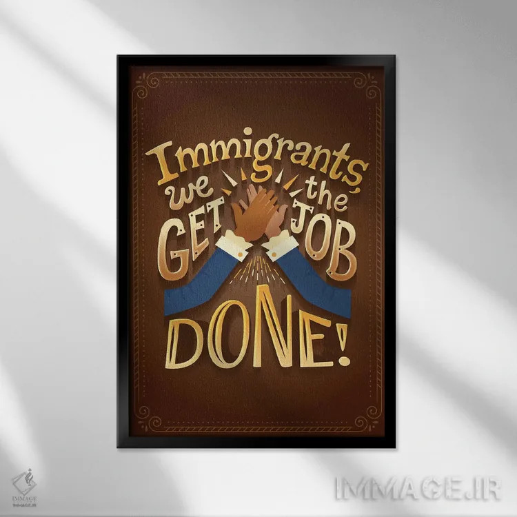 تابلو دکوراتیو همیلتون ۶ اثر ریزا رودیل - نمای قابدار مشکی