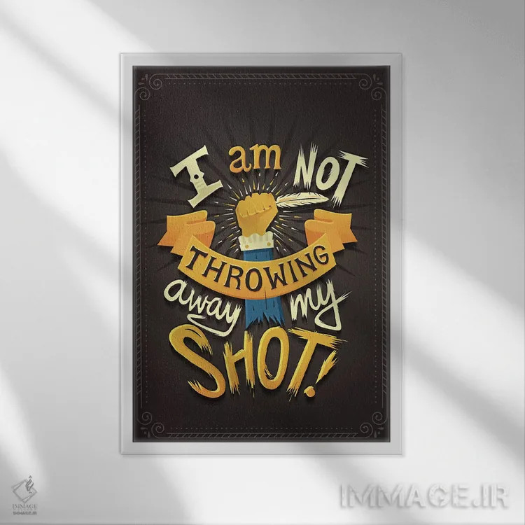 تابلو دکوراتیو همیلتون ۸ اثر ریزا رودیل - نمای قابدار سفید