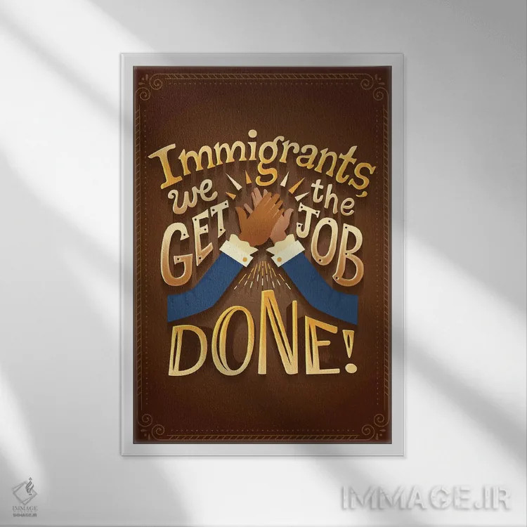 تابلو دکوراتیو همیلتون ۶ اثر ریزا رودیل - نمای قابدار سفید