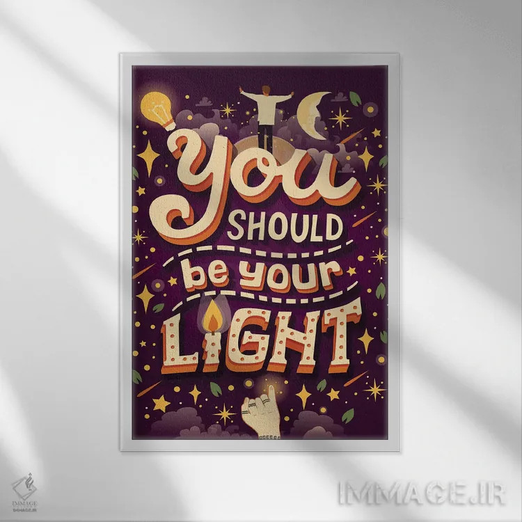 تابلو دکوراتیو نور اثر ریزا رودیل - نمای قابدار سفید