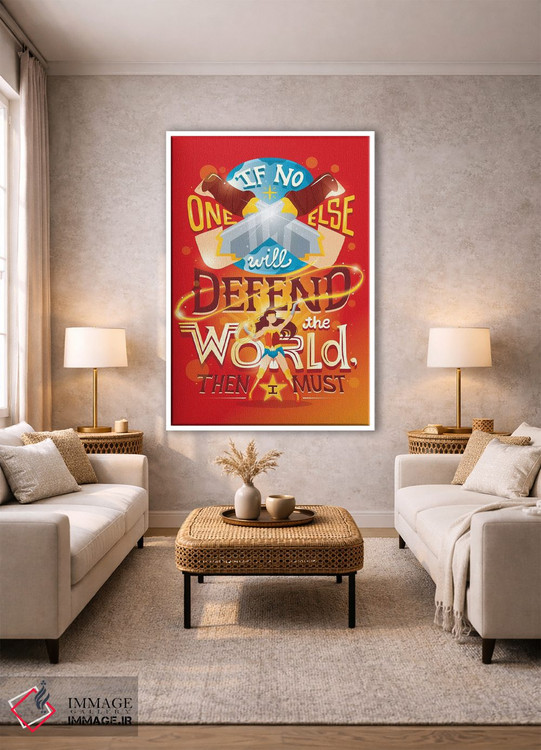 تابلو دکوراتیو زن شگفت انگیز از جهان دفاع می کند اثر ریزا رودیل - D1W