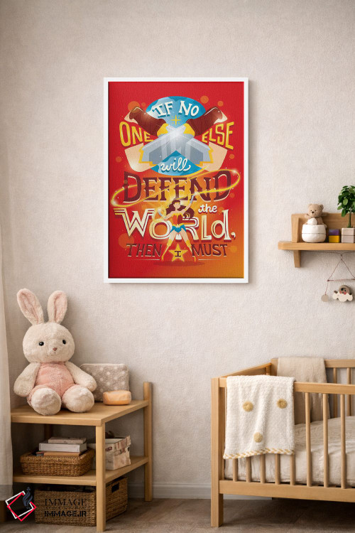 تابلو دکوراتیو زن شگفت انگیز از جهان دفاع می کند اثر ریزا رودیل - D3W