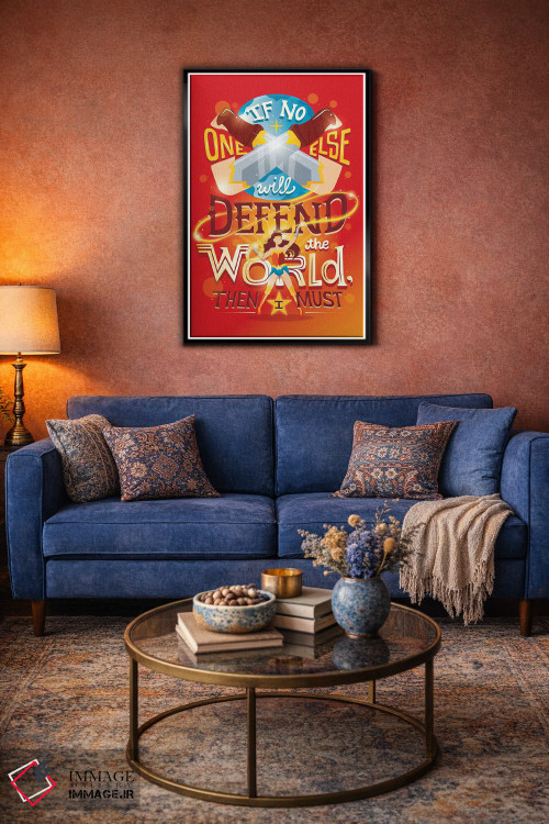 تابلو دکوراتیو زن شگفت انگیز از جهان دفاع می کند اثر ریزا رودیل - D5B