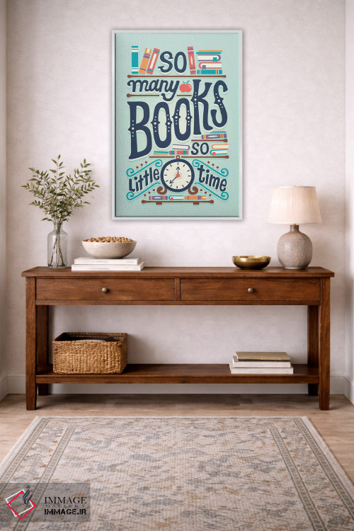 تابلو دکوراتیو کتاب های بسیار اثر ریزا رودیل - D3W