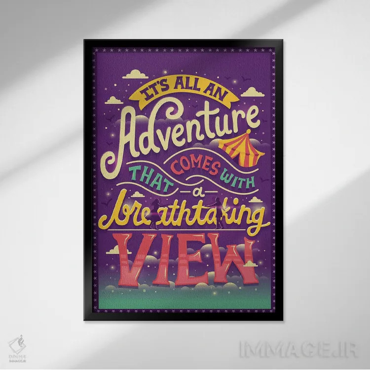 تابلو دکوراتیو طناب باریک اثر ریزا رودیل - نمای قابدار مشکی