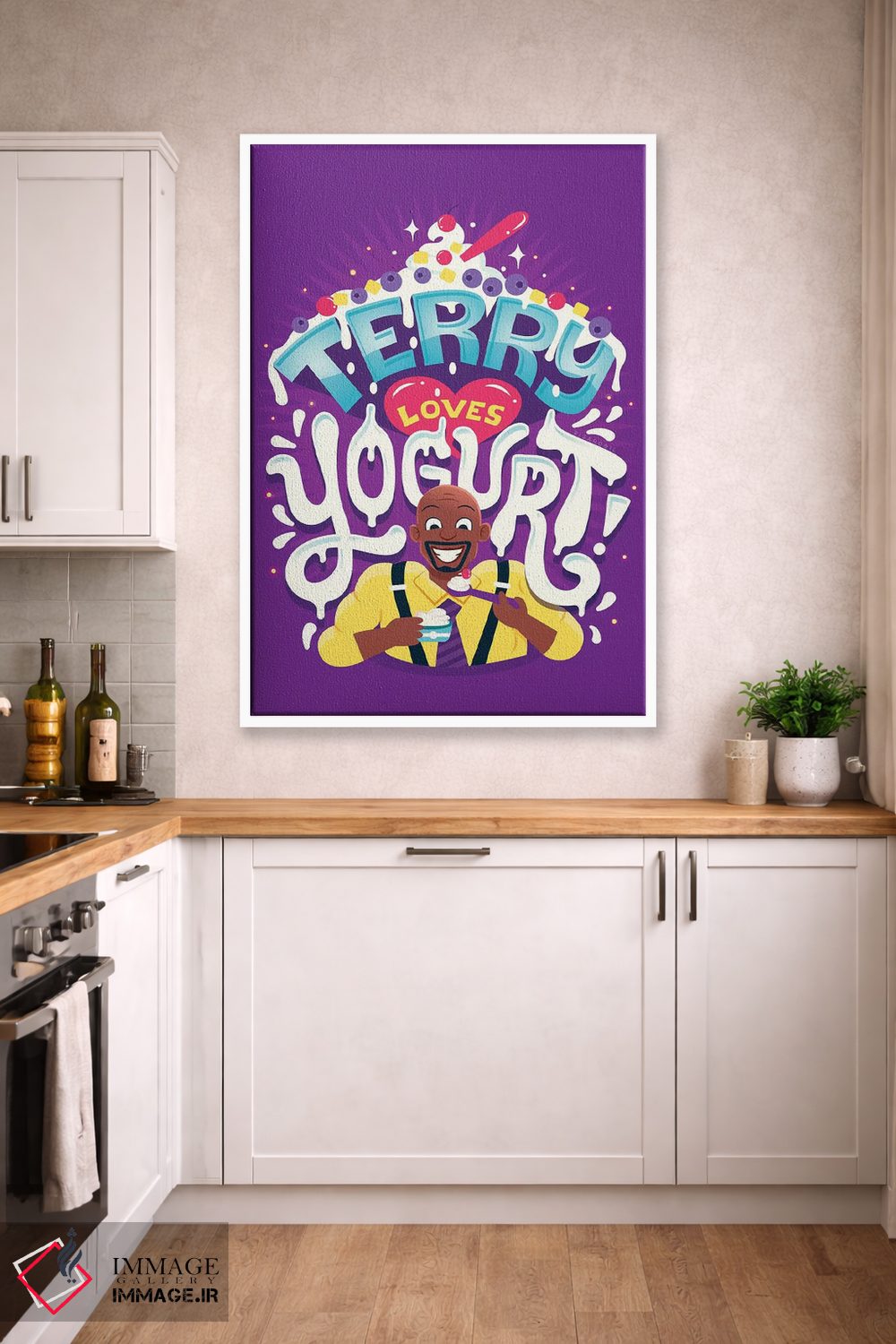 تابلو دکوراتیو تری عاشق ماست است اثر ریزا رودیل - D3W