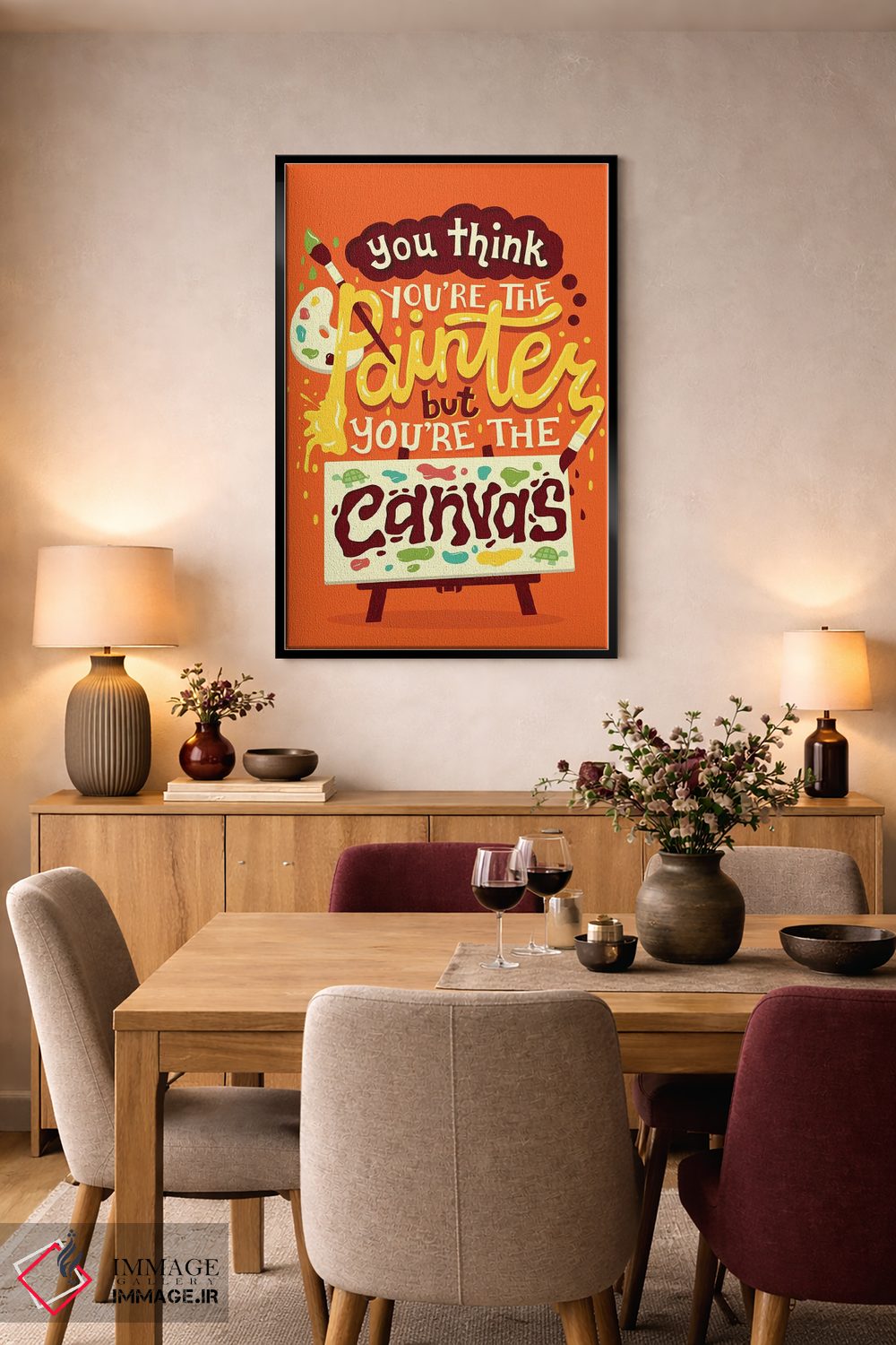 تابلو دکوراتیو تو بوم نقاشی هستی اثر ریزا رودیل - D6B