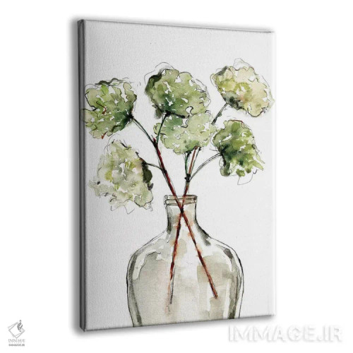 تابلو مدرن گلدان گیاهان سبز II اثر سارا برنسون - نمای پرسپکتیو محصول