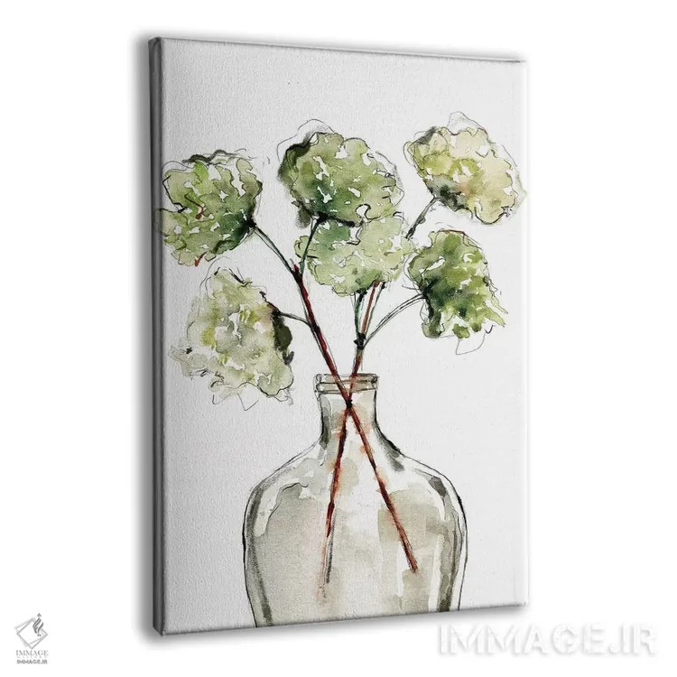 تابلو مدرن گلدان گیاهان سبز II اثر سارا برنسون - نمای پرسپکتیو محصول