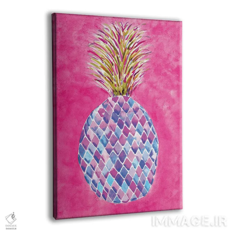 تابلو دکوراتیو آناناس صورتی اثر سارا برنسون - نمای پرسپکتیو محصول