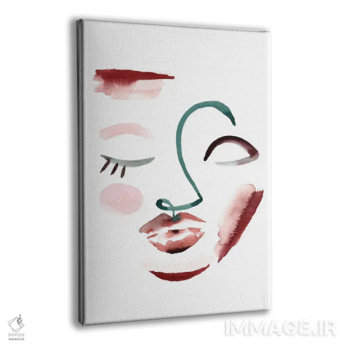 تابلو مینیمال صورت خطی طبیعی II اثر سارا برنسون - نمای پرسپکتیو محصول