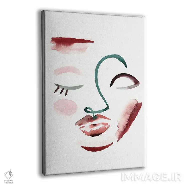 تابلو مینیمال صورت خطی طبیعی II اثر سارا برنسون - نمای پرسپکتیو محصول