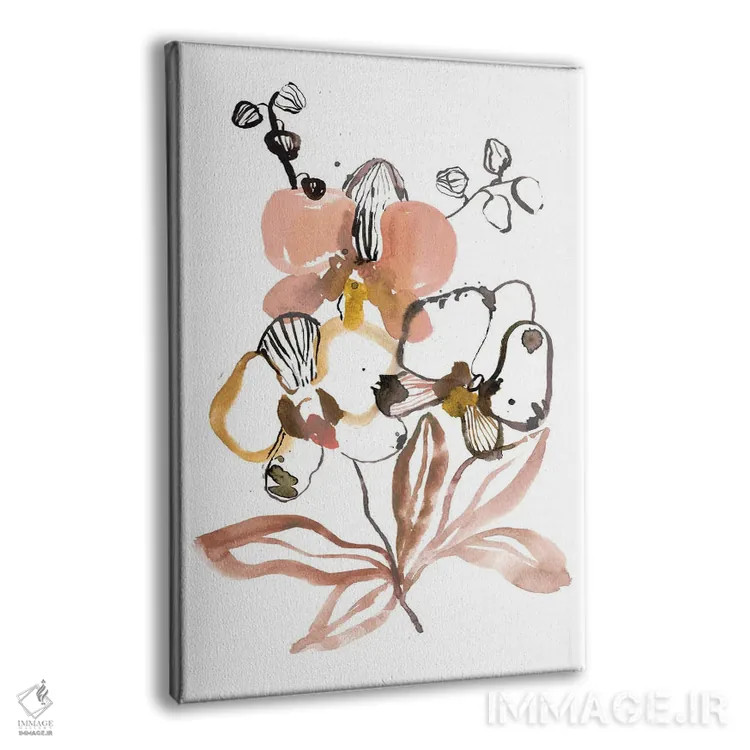 تابلو مینیمال بوسه ی ارکیده ها اثر سارا برنسون - نمای پرسپکتیو محصول