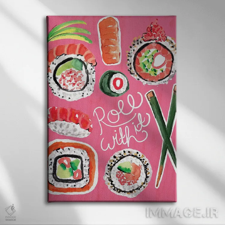 تابلو دکوراتیو سوشی اثر سارا برنسون - نمای روبهرو روی دیوار