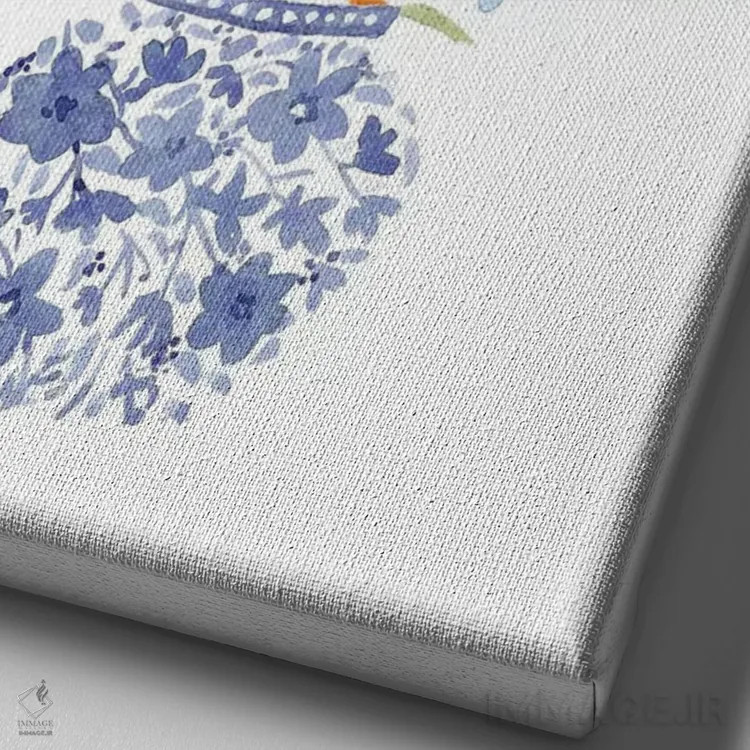 تابلو دکوراتیو گلچین چینی اثر سارا برنسون - نمای نزدیک بافت بوم